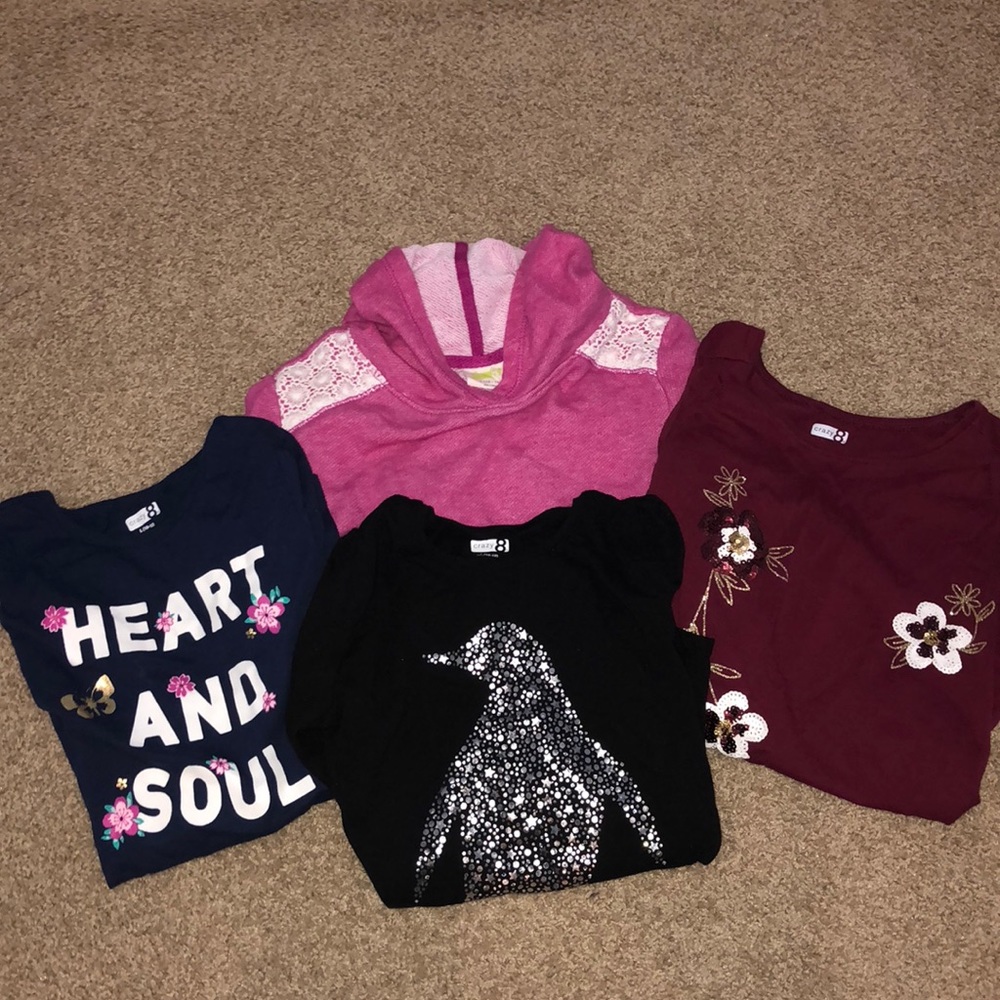 Lot of 4 Crazy 8 long sleeves Size L(10-12)